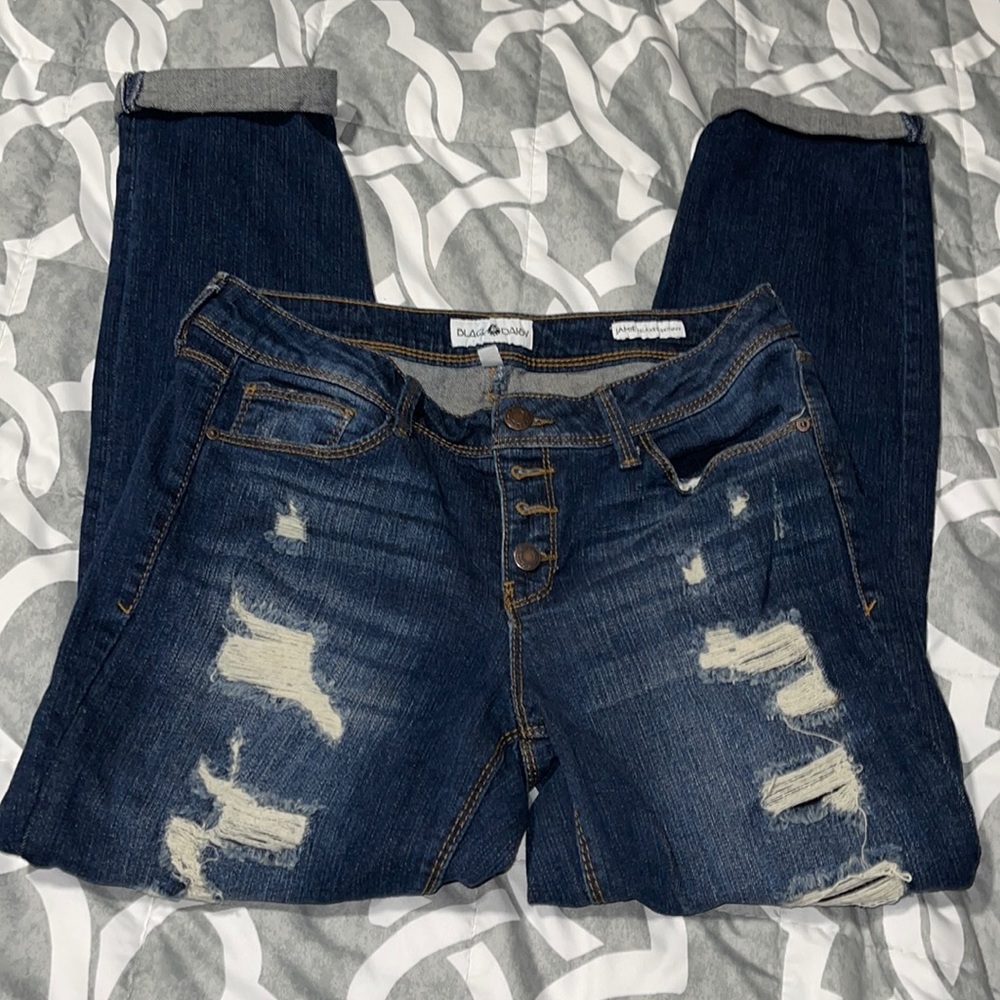 🎀 5x$25 🎀 Black Daisy Jamie Relaxed Skinny Jeans - Distressed 7/28